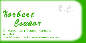 norbert csupor business card